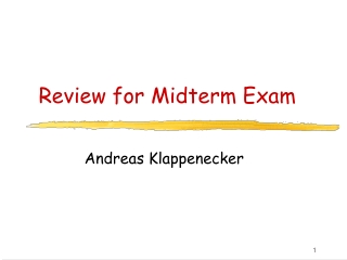 Review for Midterm Exam
