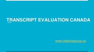 Transcript evaluation Canada