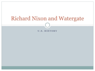 Richard Nixon and Watergate