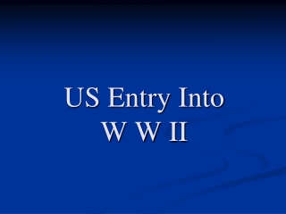 US Entry Into W W II