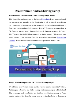 Decentralized Video Sharing Script