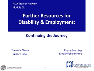 Further Resources for Disability & Employment: