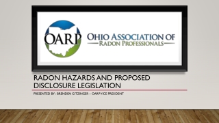 Radon hazards and proposed disclosure legislation