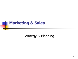 Marketing &amp; Sales