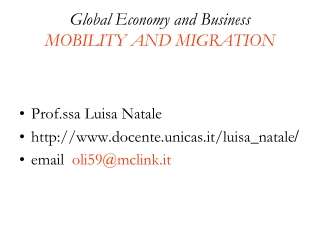 Global Economy and Business MOBILITY AND MIGRATION