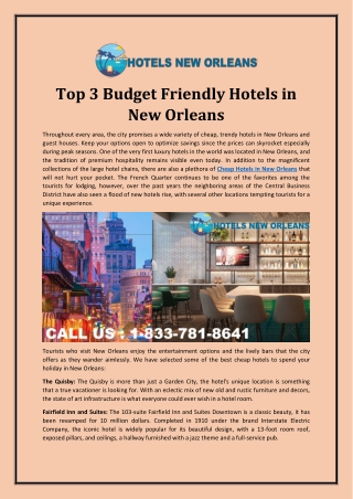 Top 3 Budget-Friendly Hotels in New Orleans