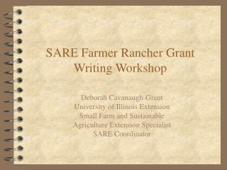 SARE Farmer Rancher Grant Writing Workshop