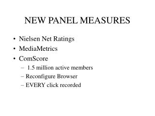 NEW PANEL MEASURES