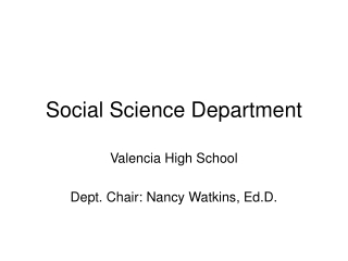 Social Science Department