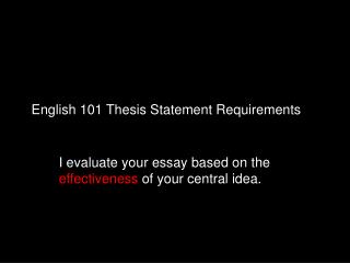 English 101 Thesis Statement Requirements
