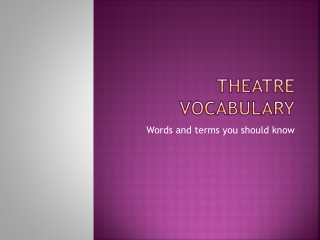 Theatre Vocabulary