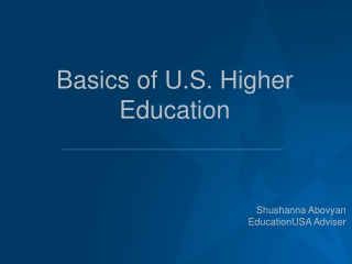 Basics of U.S. Higher Education