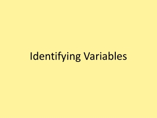 Identifying Variables