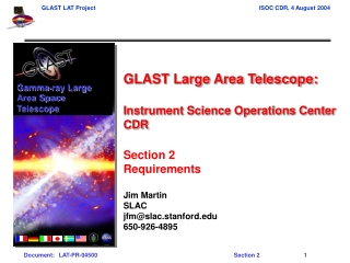 GLAST Large Area Telescope: Instrument Science Operations Center CDR Section 2 Requirements