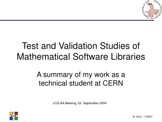 Test and Validation Studies of Mathematical Software Libraries