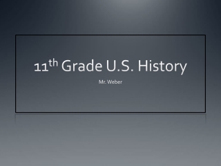 11 th Grade U.S. History