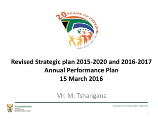 Revised Strategic plan 2015-2020 and 2016-2017 Annual Performance Plan 15 March 2016