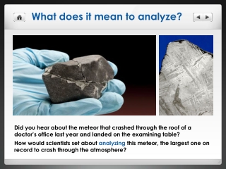 What does it mean to analyze?