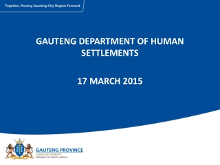 GAUTENG DEPARTMENT OF HUMAN SETTLEMENTS