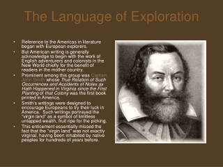 The Language of Exploration