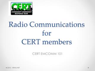 Radio Communications for CERT members