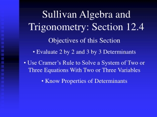 Sullivan Algebra and Trigonometry: Section 12.4