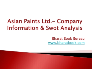 Asian Paints Ltd.- Company Information & Swot Analysis