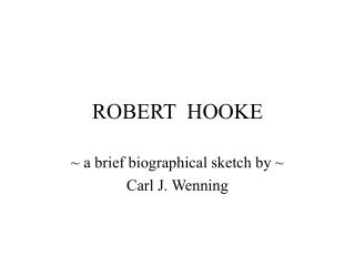 ROBERT HOOKE