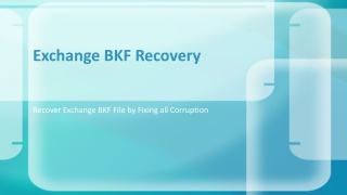 Exchange BKF Recovery