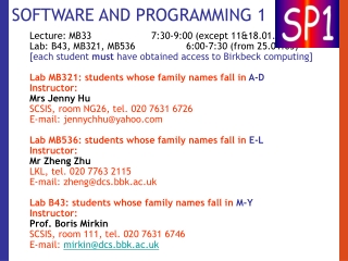 SOFTWARE AND PROGRAMMING 1