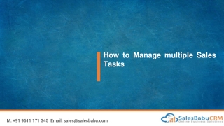 How to Manage multiple Sales Tasks