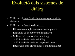 Evolució dels sistemes de diàleg