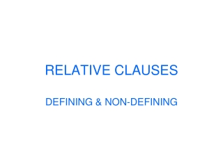 RELATIVE CLAUSES