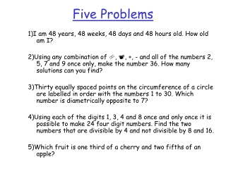 Five Problems