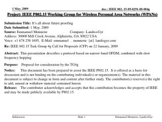 Project: IEEE P802.15 Working Group for Wireless Personal Area Networks (WPANs)