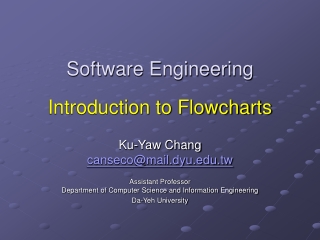 Software Engineering Introduction to Flowcharts