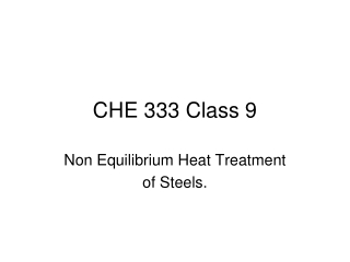 CHE 333 Class 9