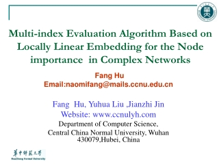 Fang Hu Email:naomifang@mailsnu Fang Hu, Yuhua Liu ,Jianzhi Jin