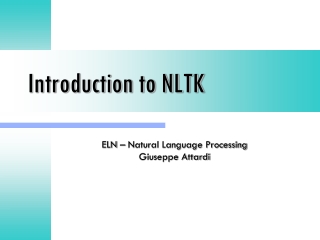 Introduction to NLTK