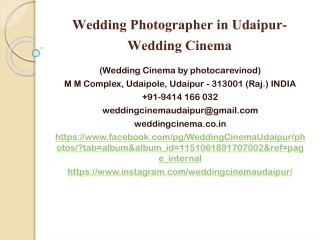 Wedding Photographer in Udaipur-Wedding Cinema