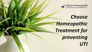 Choose Homeopathic Treatment for preventing UTI