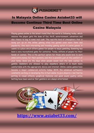 Will Malaysia Online Casino become Third Time Best Casino?