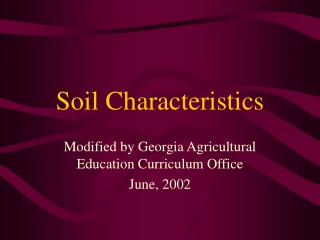 Soil Characteristics