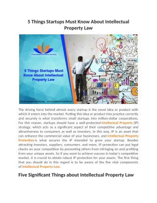 5 Things Startups Must Know About Intellectual Property Law