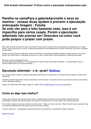 Está ficando interessante! 10 dicas contra a ejaculação adiantado ação