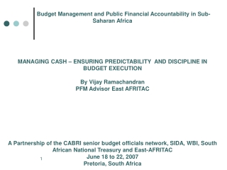 Budget Management and Public Financial Accountability in Sub-Saharan Africa