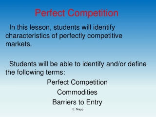 Perfect Competition