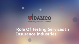 Role Of Testing Services In Insurance Industries