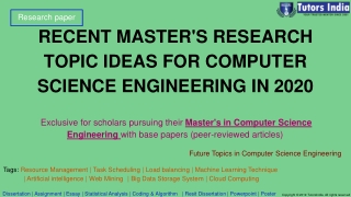 Recent Master’s Research Topic Ideas for Computer Science Engineering 2020