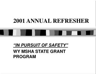 2001 ANNUAL REFRESHER